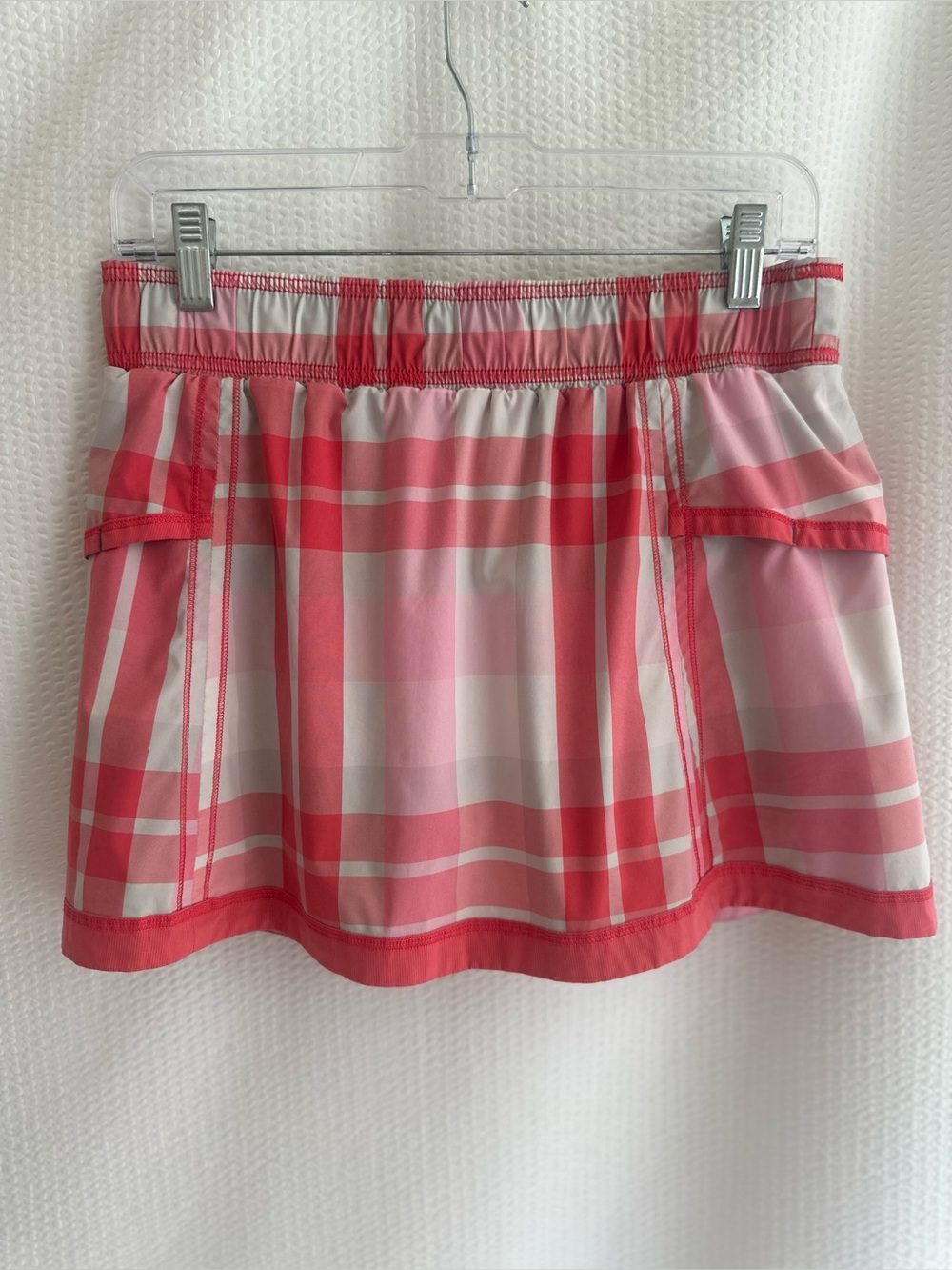 Lululemon Run Resolution Skirt Pink Plaid Ruffle Size 6 Rare Vintage Running Y2K